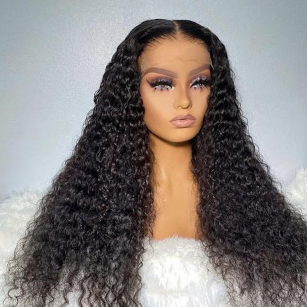 JUMIA-5"5 RAW SOUTHEAST HUMAN DEEP CURLY HAIR CLOSURE WIG-22"